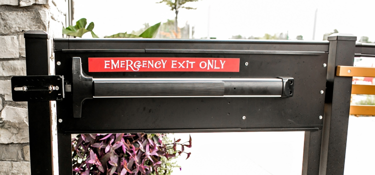 emergency push bar installation in Topanga
