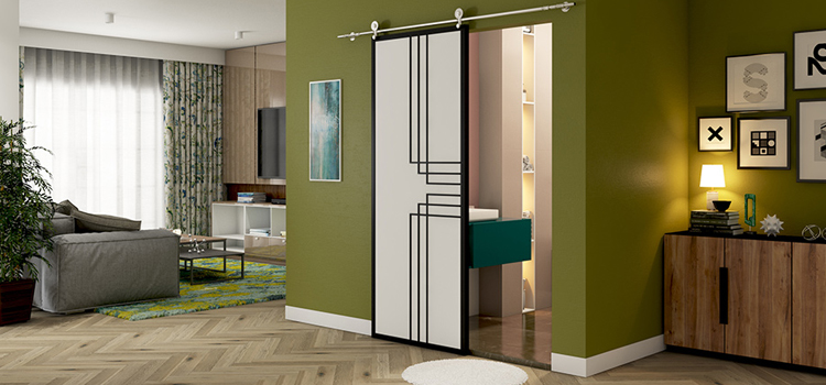 sliding bathroom door installation in Topanga